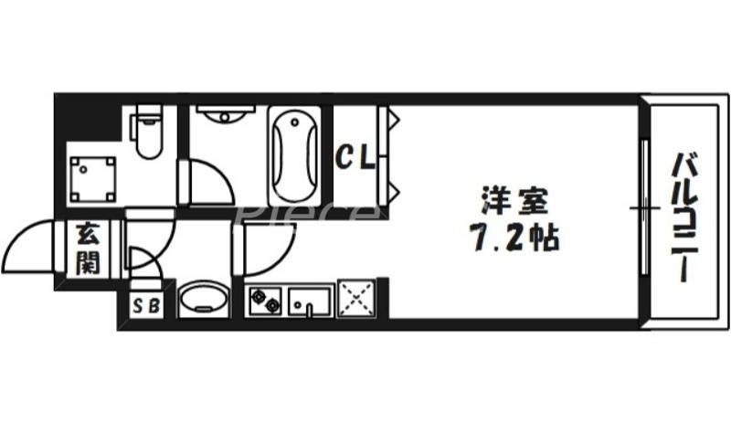 レオンコンフォート新梅田Ⅱ(ワンルーム/7階)の間取り写真