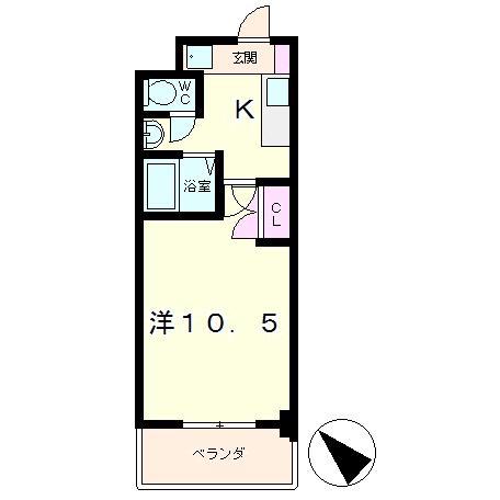PALACIOK2(1K/7階)の間取り写真