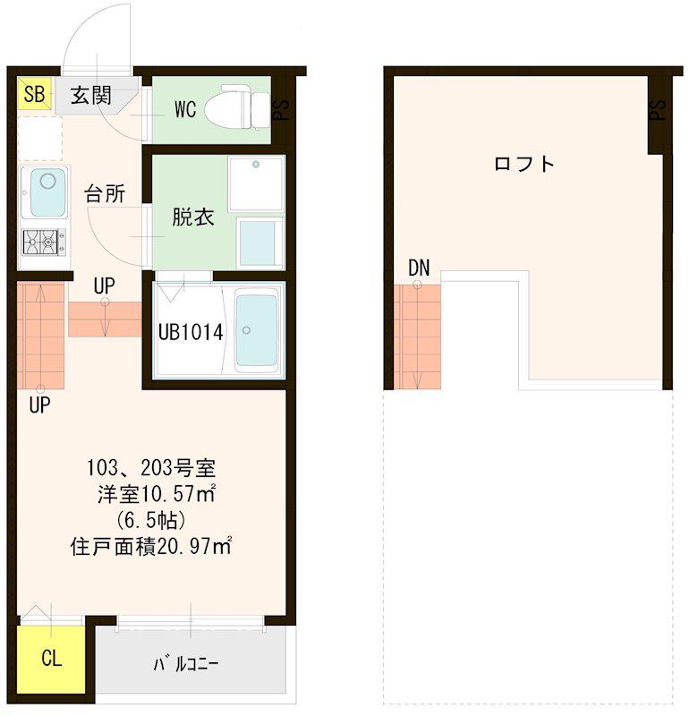 アンコール七隈(1K/1階)の間取り写真