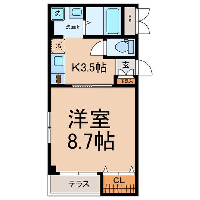 メゾン清須(1K/1階)の間取り写真