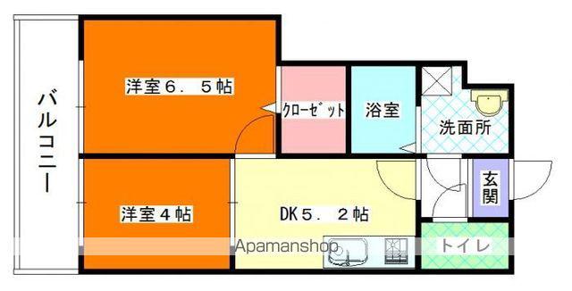 プランドール片江(2DK/2階)の間取り写真