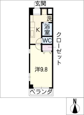 M・HOUSE・1(1K/5階)の間取り写真