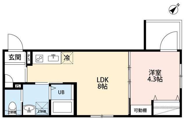ROBOT HOME 八広III(1LDK/1階)の間取り写真