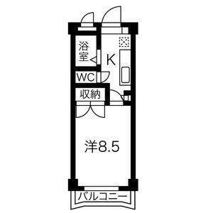 コーポ878富沢(1K/3階)の間取り写真