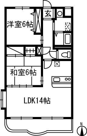 エスポワール(2LDK/3階)の間取り写真