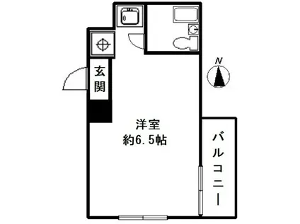シグマース国立(1K/4階)の間取り写真