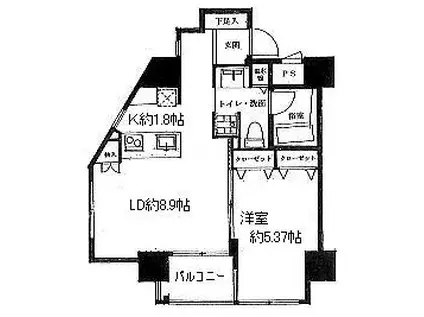 R-Ⅱレジデンス(1LDK/8階)の間取り写真