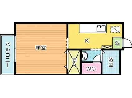 コーポ田中(1K/2階)の間取り写真