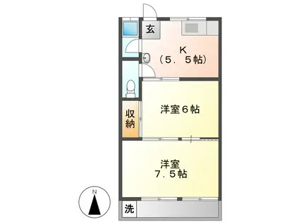 野田マンションB棟(2K/1階)の間取り写真