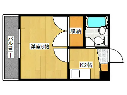 メゾン沖元(1K/4階)の間取り写真