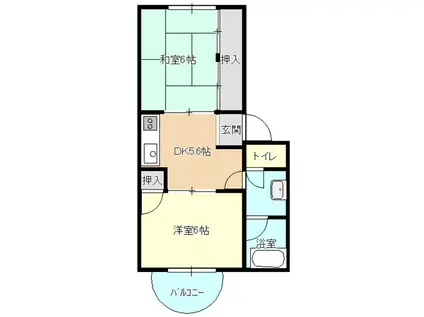 寿美マンション(2DK/2階)の間取り写真