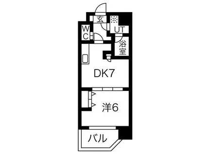スプランディッド新大阪III(1DK/9階)の間取り写真