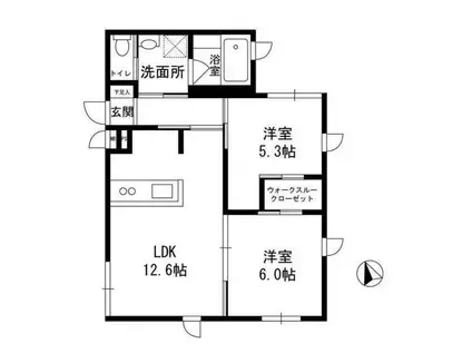 MIEUX VIE YOYOGI-UEHARA(2LDK/1階)の間取り写真