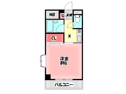 グリーンゲイブルスII(1K/7階)の間取り写真