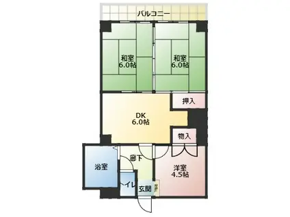 シティハイツK(3DK/2階)の間取り写真