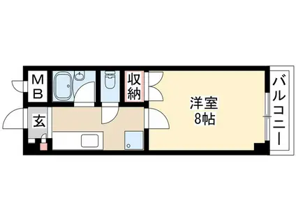 地下鉄桜通線 桜山駅 徒歩12分 4階建 築29年(1K/2階)の間取り写真