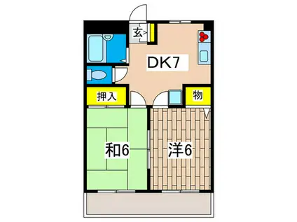 セレッソコンドミニオ(2DK/2階)の間取り写真