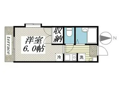 みのり2(ワンルーム/1階)の間取り写真