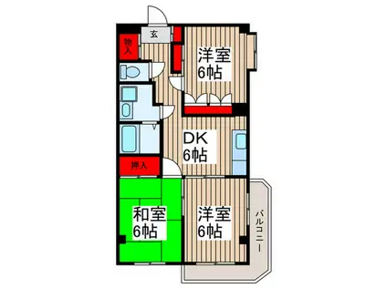 アルパシオン浦和(3DK/3階)の間取り写真