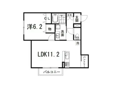 シャーメゾンコロニオーロ(1LDK/3階)の間取り写真