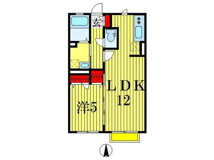 小松ハウス(1LDK/1階)の間取り写真