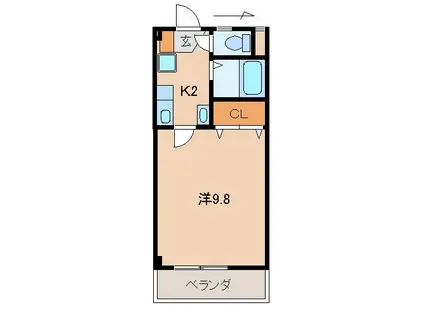 モスビル(1K/2階)の間取り写真