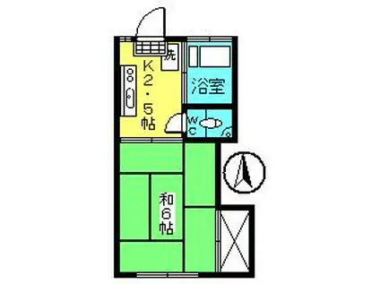 桃井3号館(1K/1階)の間取り写真