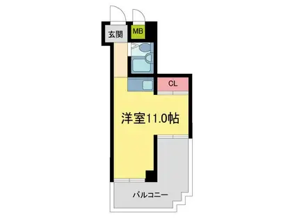夙川ハイム(ワンルーム/4階)の間取り写真