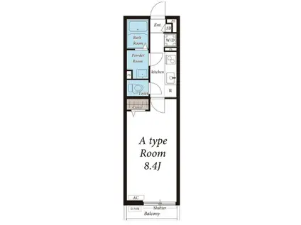 リブリ・ルミエールメゾン(1K/1階)の間取り写真