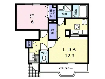 アールフォーレ伊岐須(1LDK/1階)の間取り写真