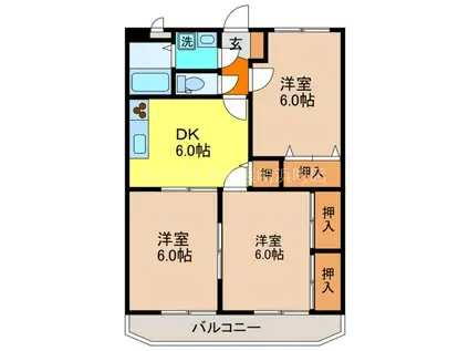 柿田マンション(3DK/3階)の間取り写真