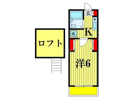 ジュネパレス松戸第141-A(1K/2階)の間取り写真