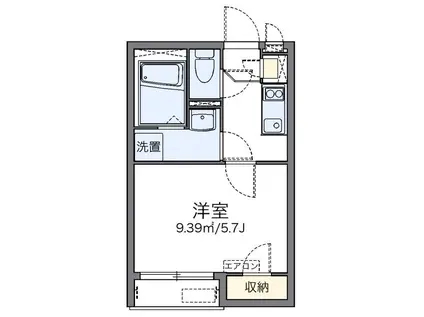 レオネクストグランツ ハイツII(1K/2階)の間取り写真