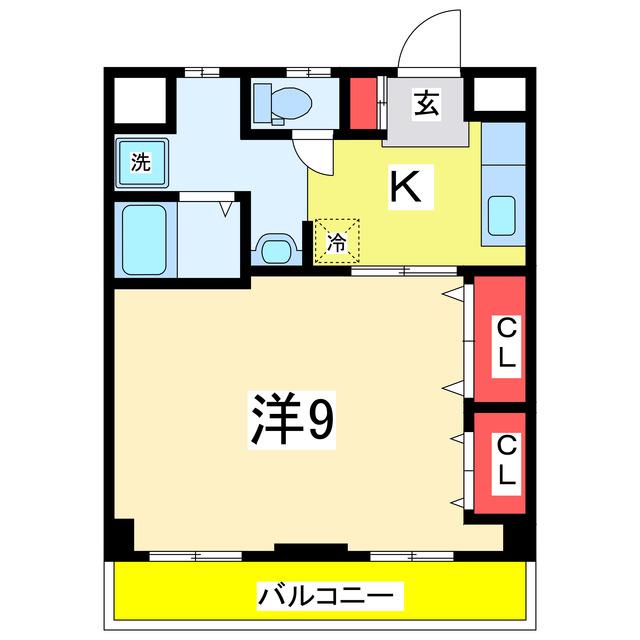 メゾンカフカス(1K/1階)の間取り写真