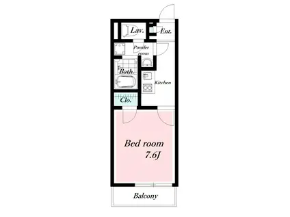 レオネクストルナルミエール越谷(1K/1階)の間取り写真