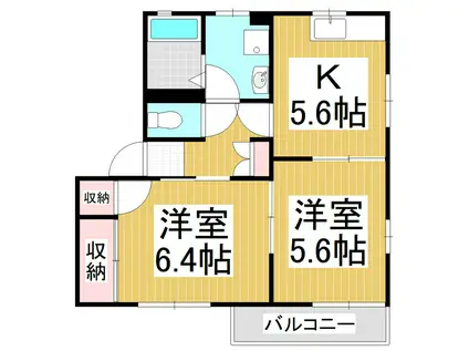 エントピアIKEDA B(2K/1階)の間取り写真