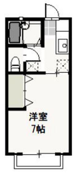 プリエール新屋敷(1K/1階)の間取り写真