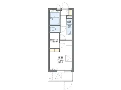 レオパレスあまがさき駅近(1K/1階)の間取り写真