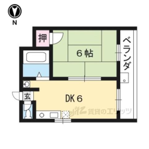 ル・松尾(1DK/4階)の間取り写真