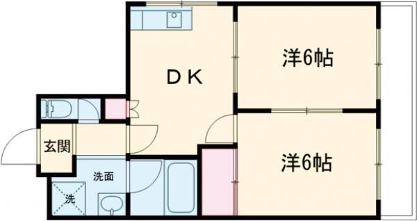メゾン金岡(2DK/2階)の間取り写真