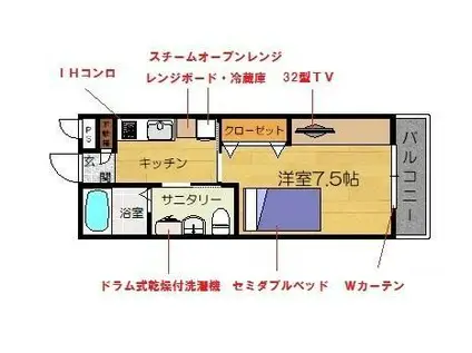 ＪＲ羽越本線 酒田駅 徒歩41分 2階建 築9年(1K/1階)の間取り写真