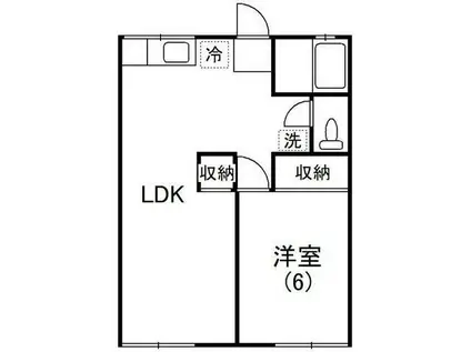 フタミハイツD棟(1LDK/1階)の間取り写真