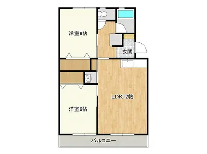 たちばなコーポ(2LDK/2階)の間取り写真