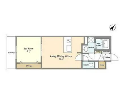 BLESS北新宿 ブレス北新宿(1LDK/2階)の間取り写真