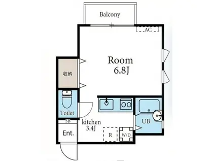 プレミールA(1K/1階)の間取り写真
