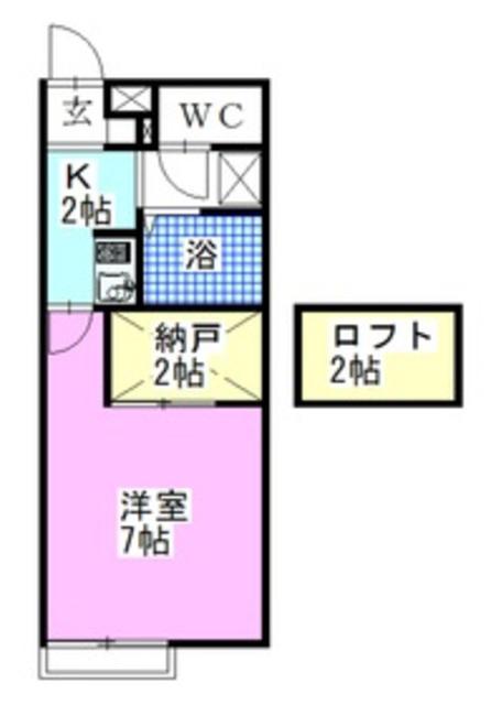 レオパレスRTフォーブル(1K/2階)の間取り写真