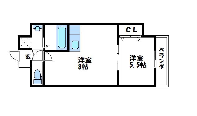 セリオンパレス(1LDK/8階)の間取り写真