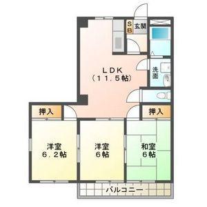 メゾンソルジェンテ(3LDK/3階)の間取り写真
