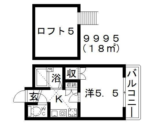 芸大ヒルズマンション(1K/5階)の間取り写真
