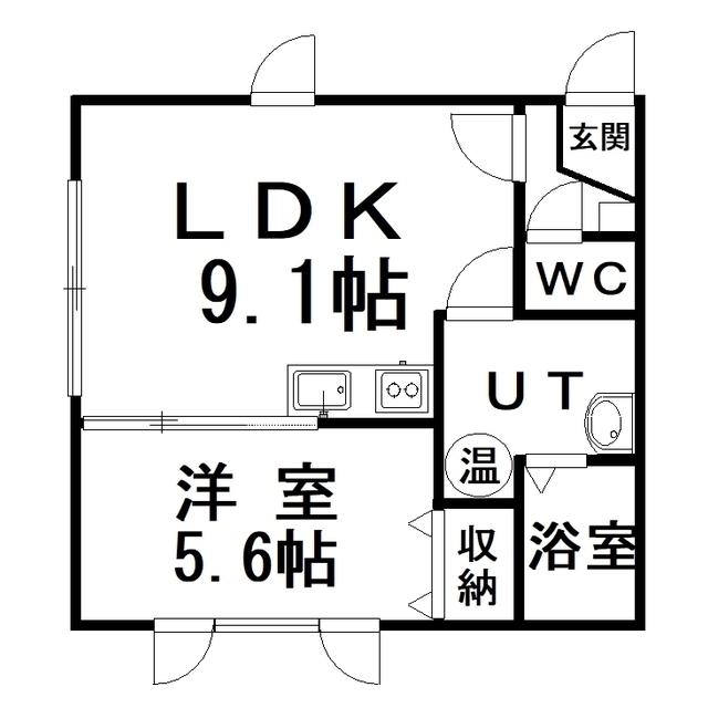 アーバンエステート昭和(1LDK/1階)の間取り写真